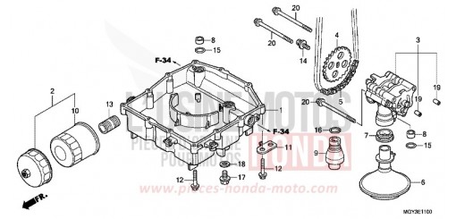 CARTER D'HUILE/POMPE A HUILE VFR800XD de 2013